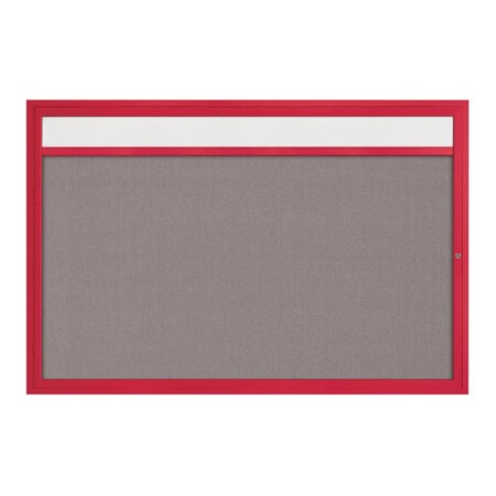 United Visual Products Hinge-less Radius Corkboard, 36"x36", Black Alum Frame/Cinnabar UVEB3636R-BLACK-CINNABA